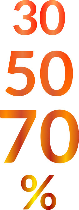30 50 70 %